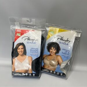 PLAYTEX Women’s Bras Size 38DD 1 Black 1 Tan Back Closure